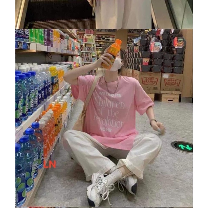 Sét áo WELCOM 5D + quần kaki trắng TH6