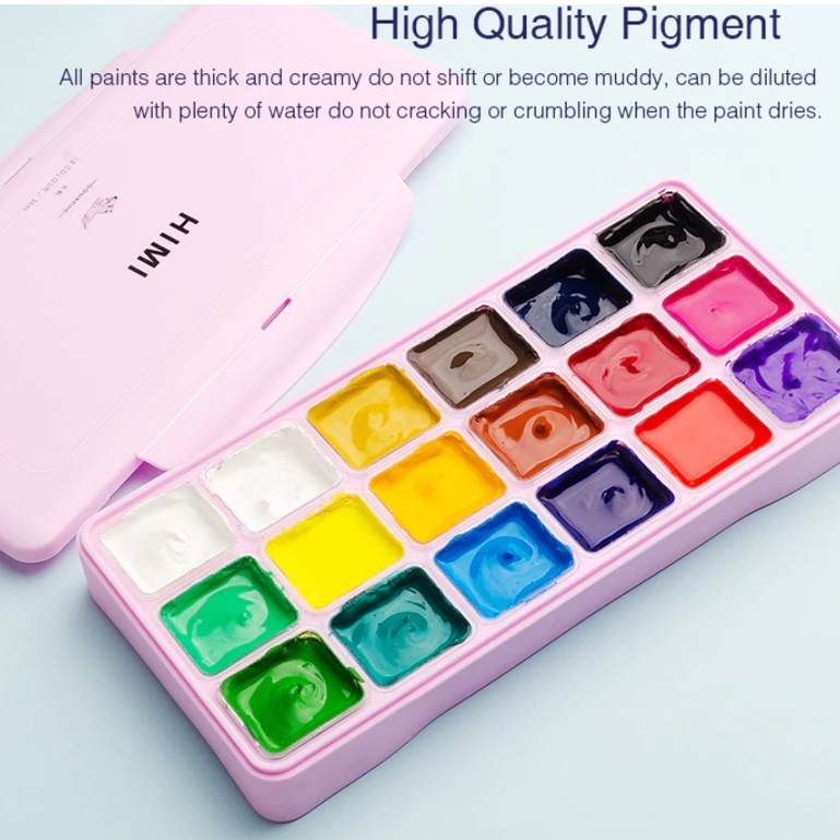 Màu nước Gouache Jelly Himi 18 Colors Màu nước thạch siêu cấp quyến rũ