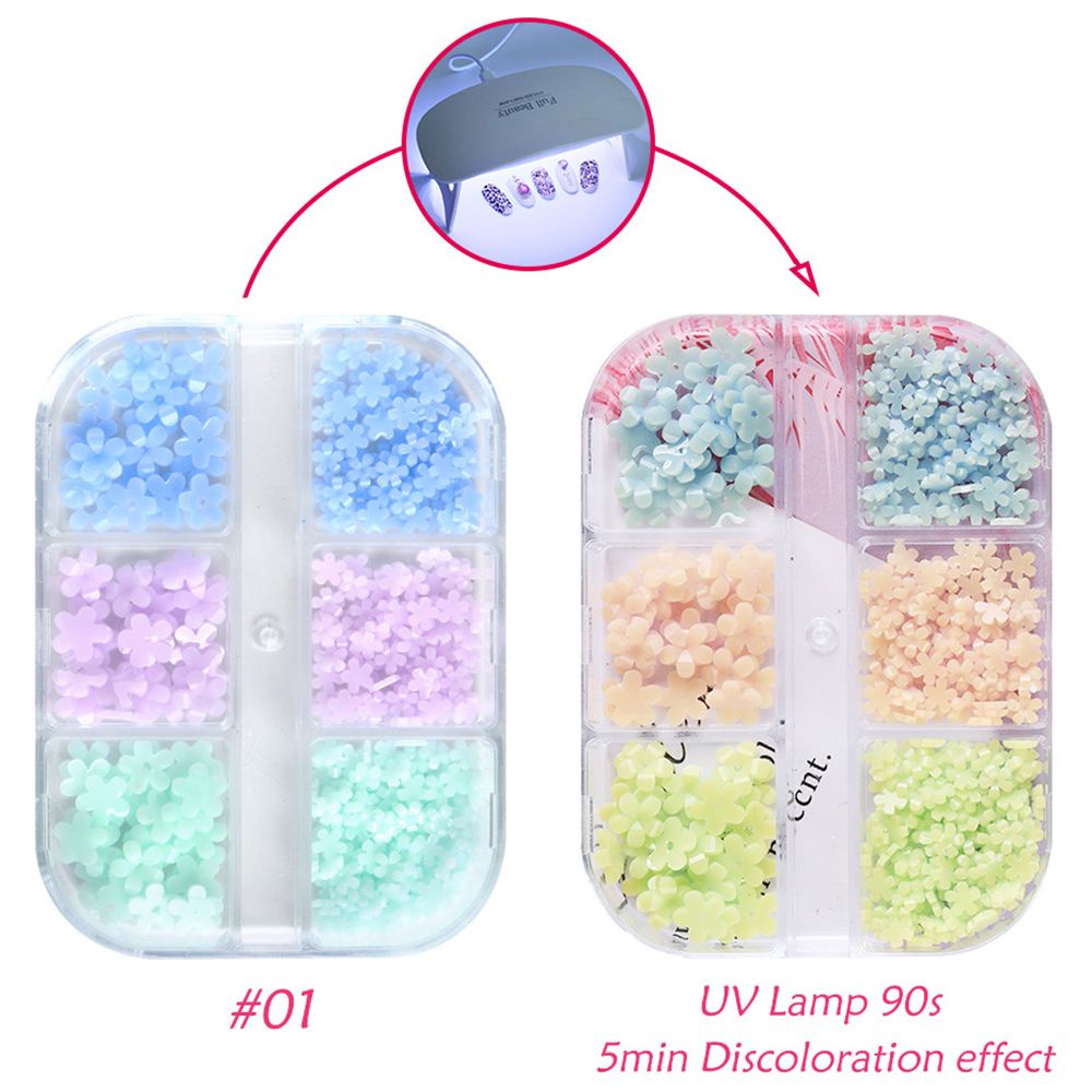 [Hàng mới về] Hộp phụ kiện hoa trang trí móng tay nhiều màu đáng yêu