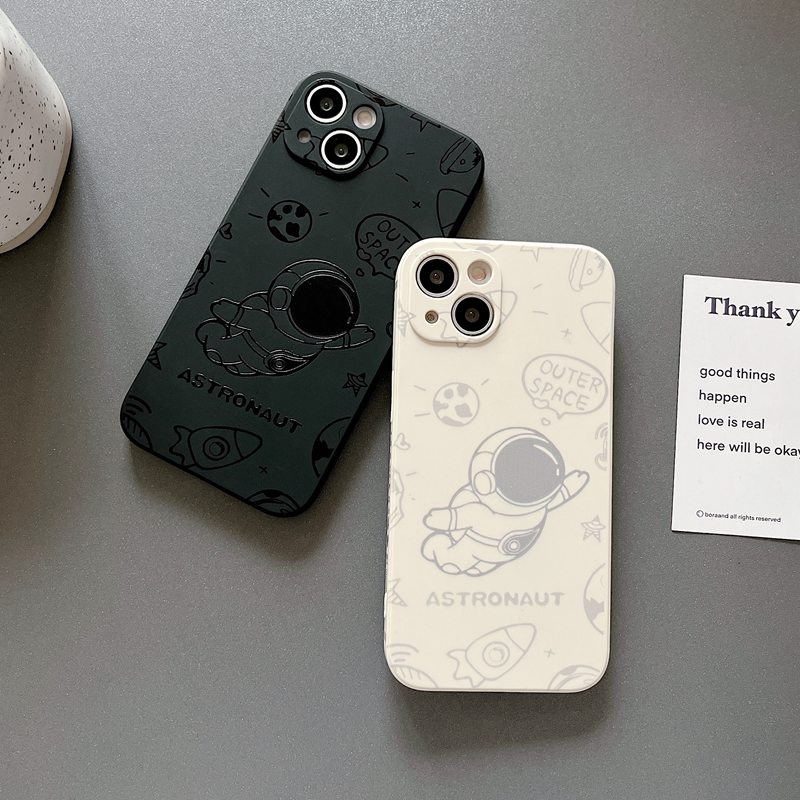 Ốp lưng silicon Ftd Edge Silicone IPhone 6 6s 7 8 Plus X XR XS Max IPhone 11 Pro Max SE IPhone 12 13 Pro Max bay phi hành gia Black Men's Fashion
