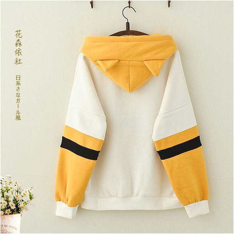 Áo Hoodie Phối Màu Cực kute, chống nằng, giữ ấm cơ thể, chất vải dày dặn