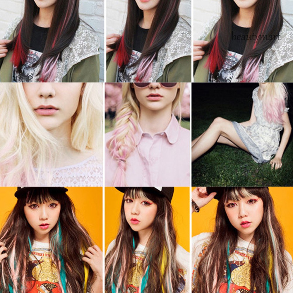 [Hàng mới về] Lọn tóc giả nối thẳng nhiều màu sợi tổng hợp dành cho nữ