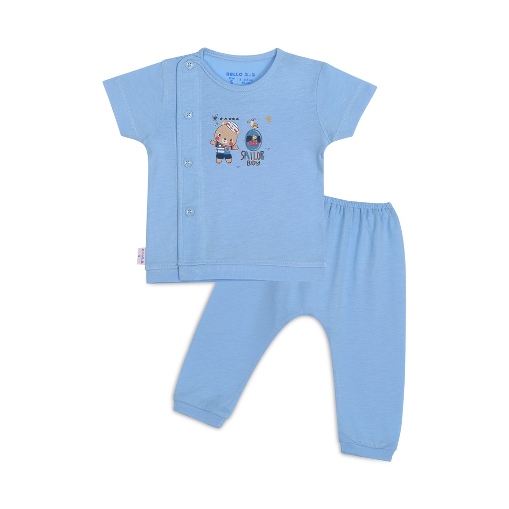 Bộ đồ sơ sinh bác sĩ bo tay ngắn 1327 Hello BB