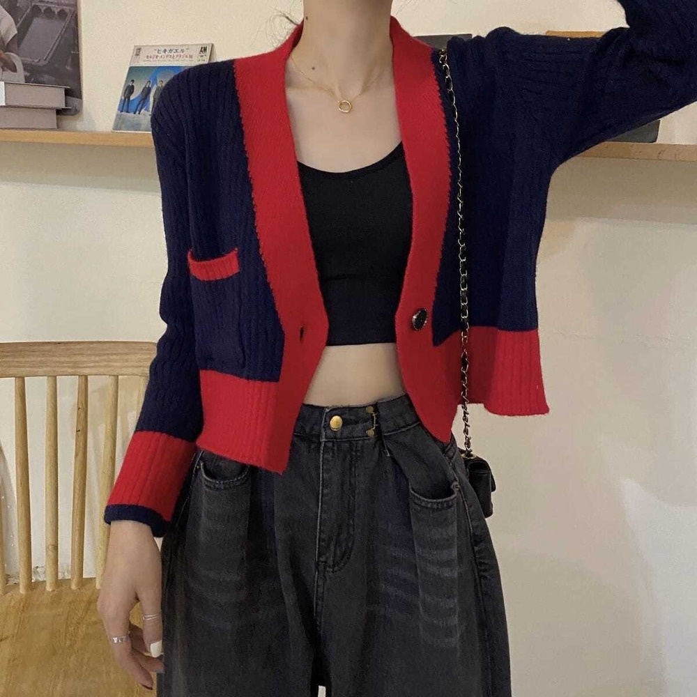 Áo khoác Cardigan tay dài màu sắc độc đáo