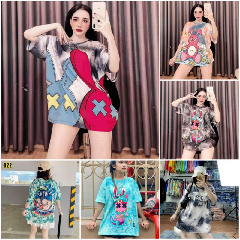 áo thun tay lỡ unisex form rộng, áo phông loang màu phong cách trẻ trung năng động