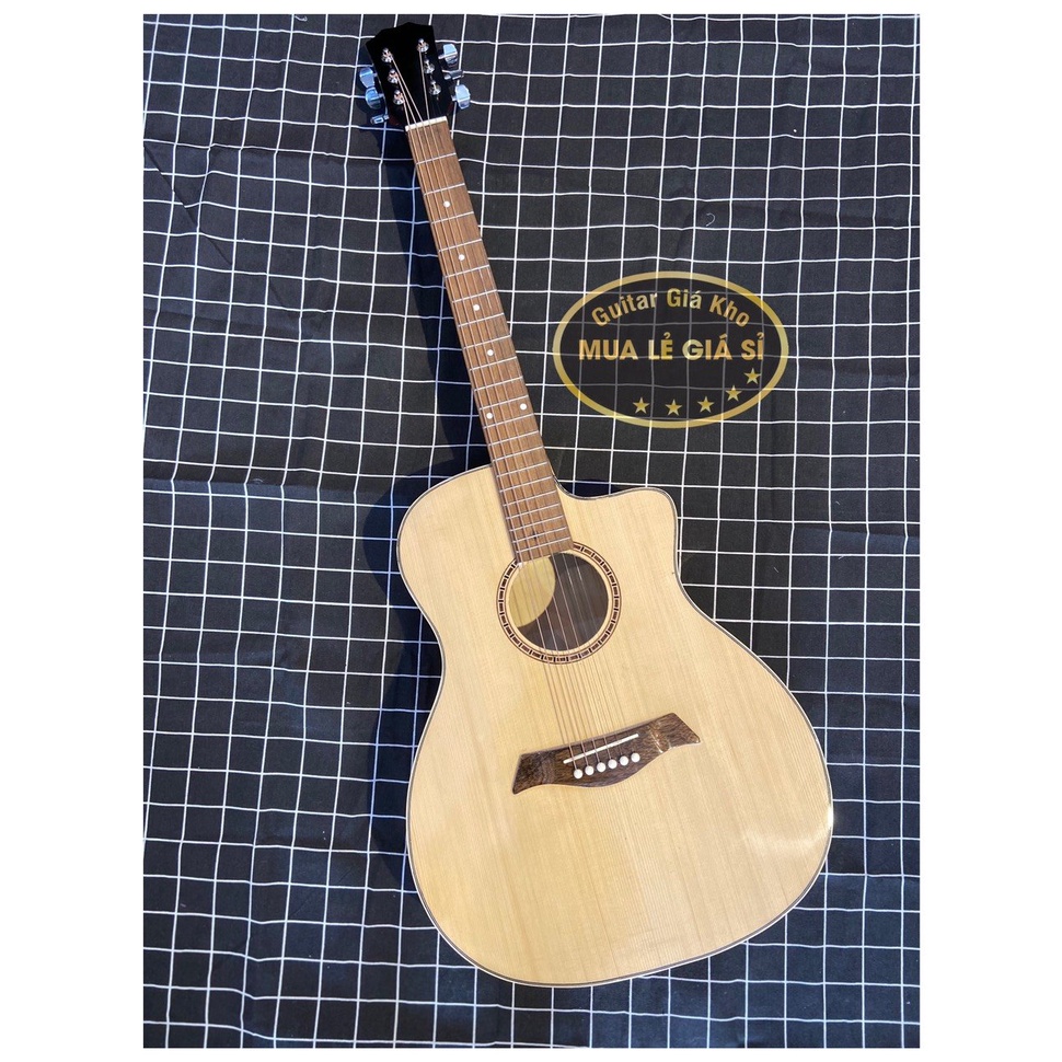 Đàn Guitar Acoustic GK-02 Black Full size hàng Việt (màu đen) có ty chỉnh cần