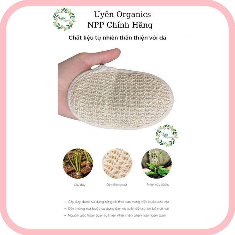 Bông tắm thiên nhiênThân thiện môi trường organics tự huỷ sinh học sợi sisal an toàn thân thiện môi trường