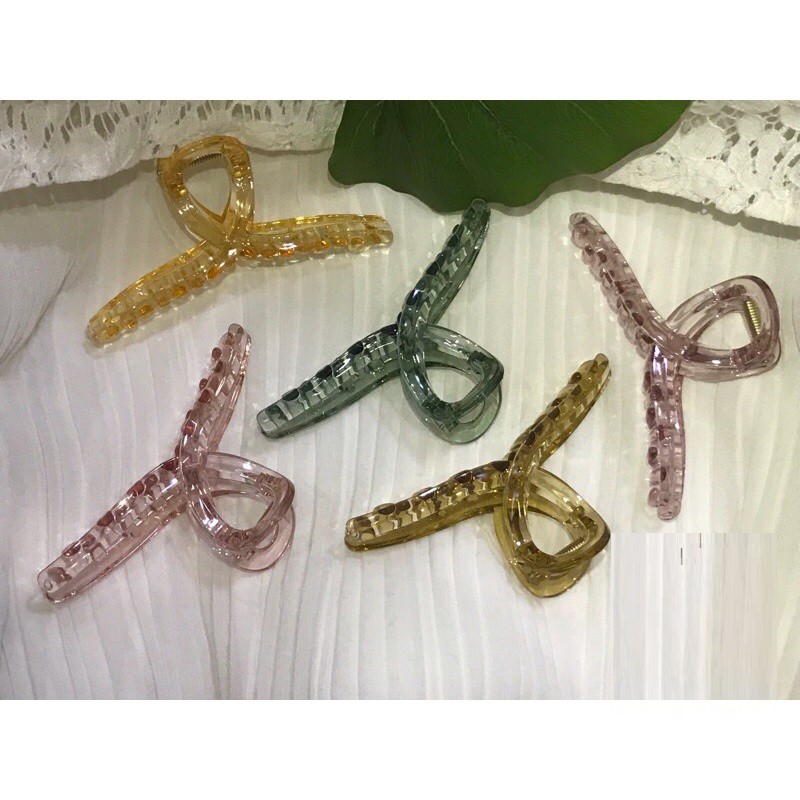 Kẹp Tóc Càng Cua Cặp Tóc Cỡ Lớn Phong Cách Hàn Quốc Nhựa Trong Sang Chảnh Phụ Kiện Nữ