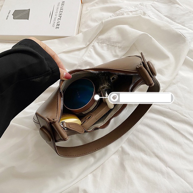 Ielgy Túi Đeo Vai Màu Trơn Đa Năng Cho Nữ