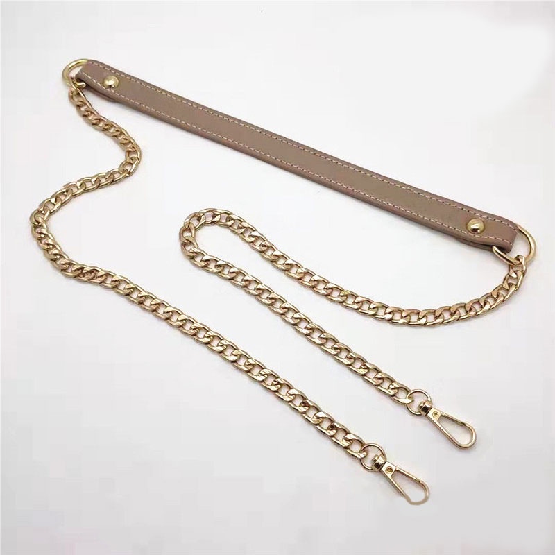 Túi Xách Da PU Phối Dây Xích Kim Loại Thời Trang 120cm