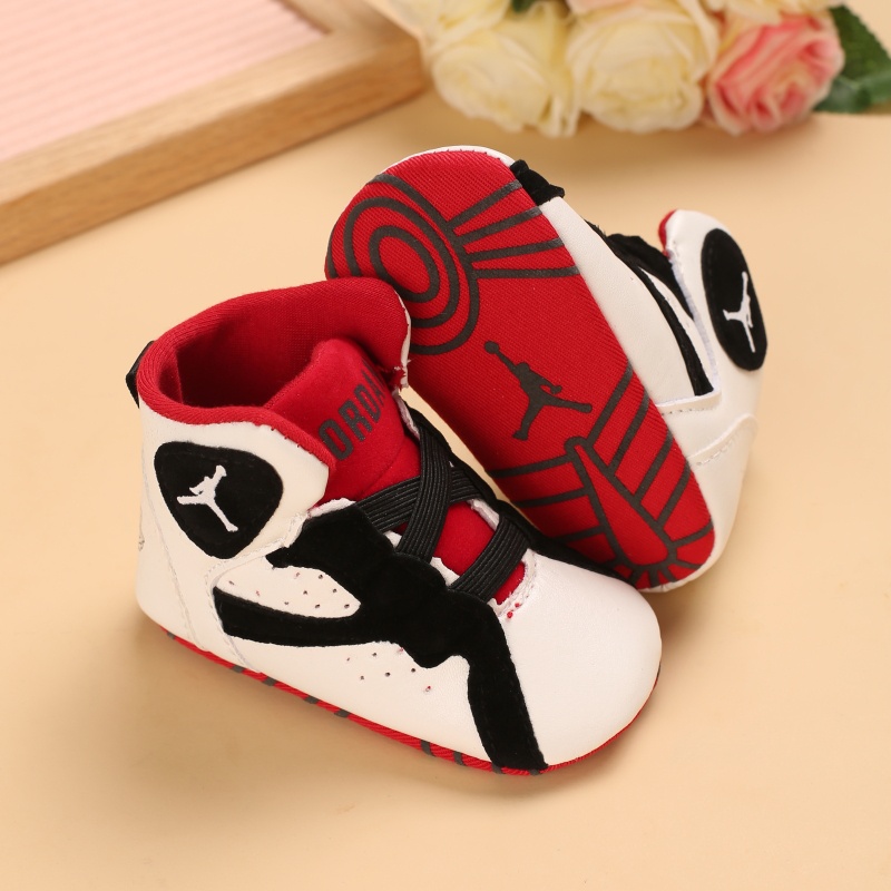 Giày Thể Thao Bằng Da PU Đế Cotton Chống Trượt Dành Cho Bé Trai Sơ Sinh Tập Đi