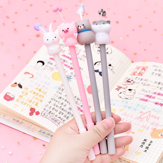 Bút bi nước heo thỏ có ăngten