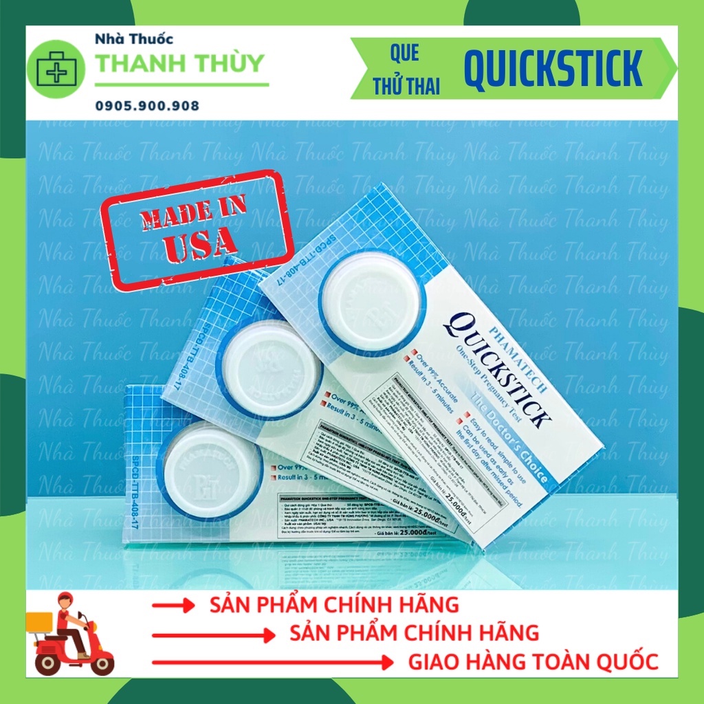 QUE THỬ THAI QUICKSTICK - NHẬP KHẨU TỪ USA, TEST THAI SỚM NHANH, CHÍNH XÁC