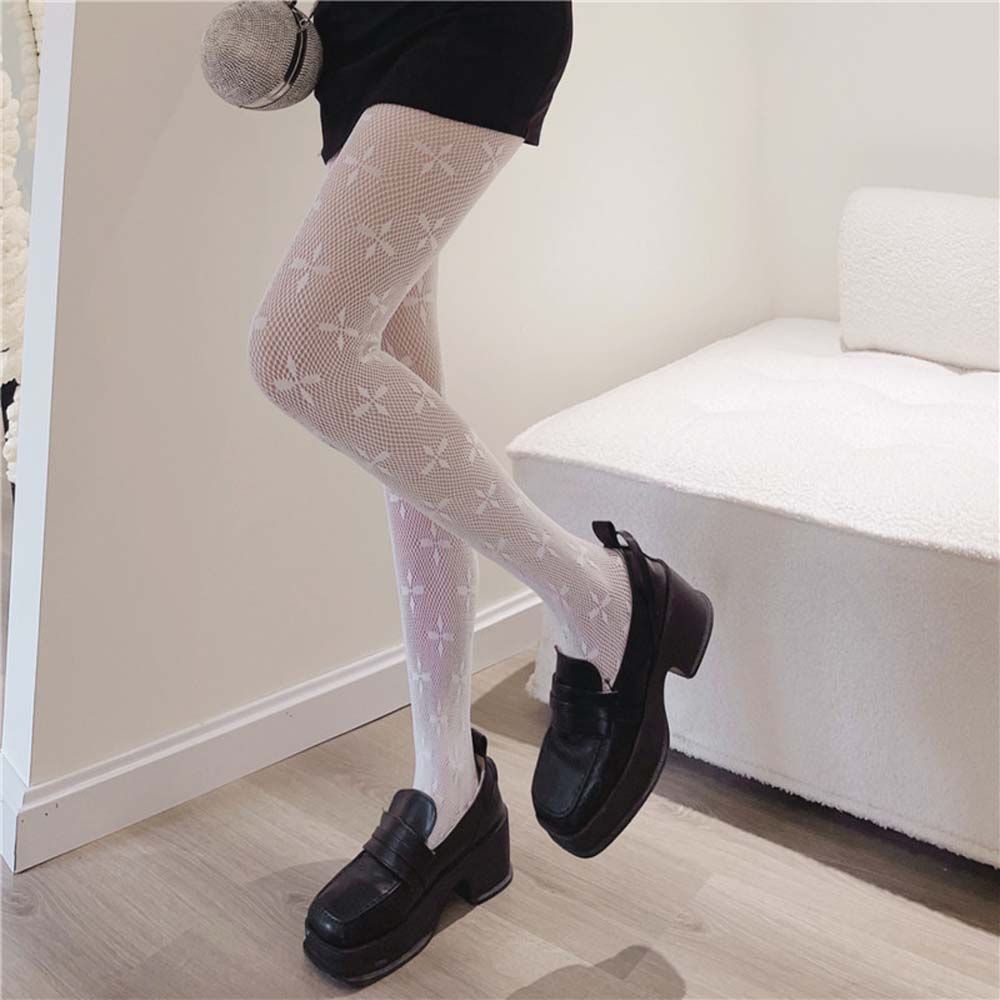 Quần tất lưới phối ren họa tiết trái tim phong cách Lolita quyến rũ cho nữ