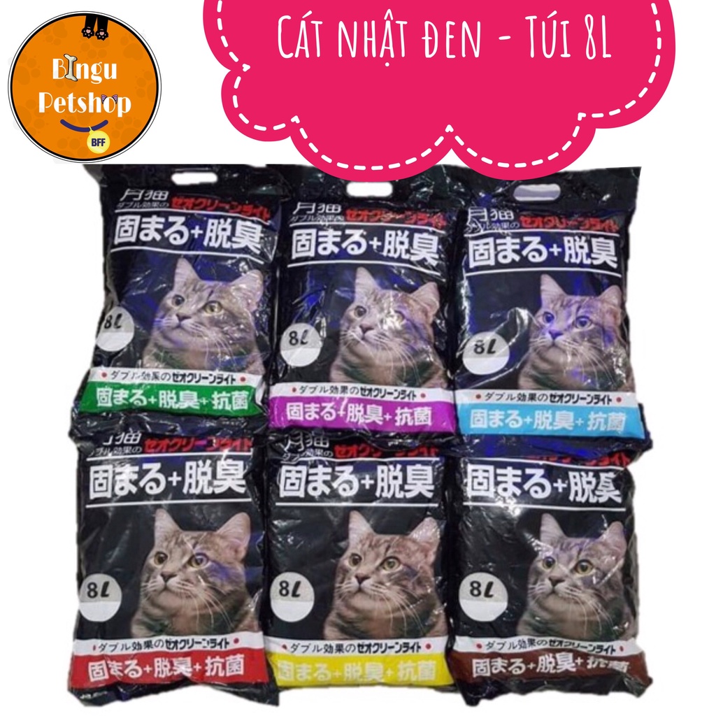 Cát Nhật Đen 8L - 4KG - Chính hãng - Thấm hút vón cục nhanh