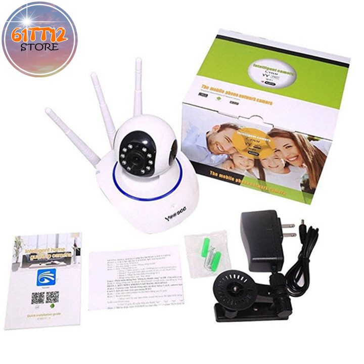 Camera Wifi Giám Sát 3 Râu | Camera Yoosee 360 Độ 10 Đèn Hồng Ngoại - Đàm Thoại 2 Chiều Bảo Hành 1 Năm