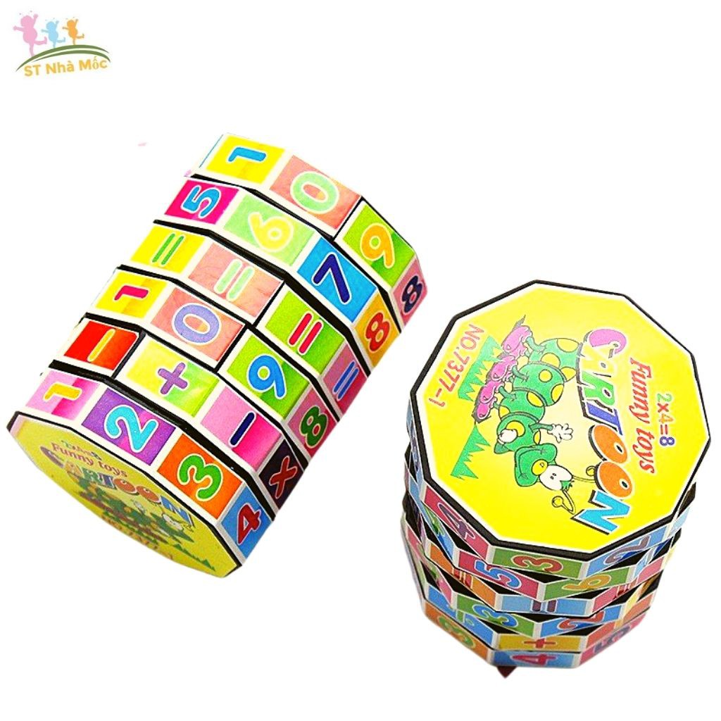 Đồ chơi rubik toán học cho bé  tính toán kỹ thuật số hình trụ khối Rubik cộng, trừ, nhân và chia - ALOKIDS TB