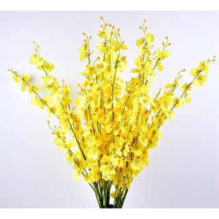 Nhánh Hoa Lan Vũ Nữ, hoa lụa giả hàng nhập cao cấp (Dài 115cm, 7 nhánh)