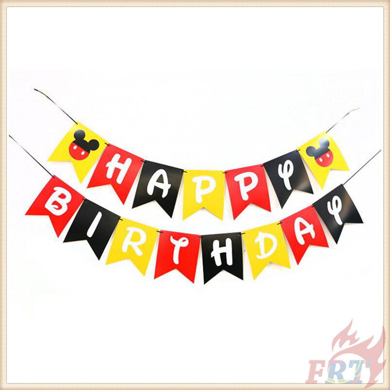 DISNEY Băng Rôn Treo Trang Trí Tiệc Sinh Nhật Hình Chuột Mickey