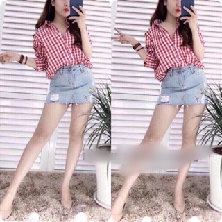 Áo sơ mi caro nữ SM575