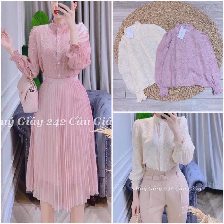 Bán sỉ Áo sơ mi hoa nổi siêu hót 2 màu