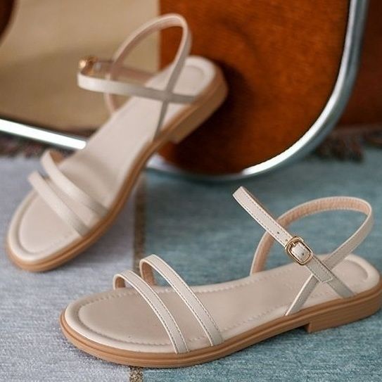 Xăng đan Đế Bằng Quai Mảnh Thiết Kế Đơn Giản Thời Trang Mùa Hè Cho Nữ Size 35-40 Có 3 Kiểu