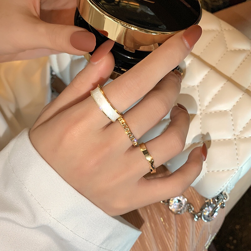 Set 3 nhẫn phong cách thời trang sang trọng cho nữ