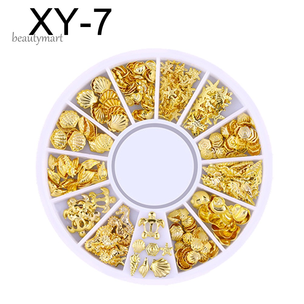 [Hàng mới về] Phụ kiện kim loại hình trăng/sao/trái tim/đinh tán 3D chuyên dụng trang trí móng