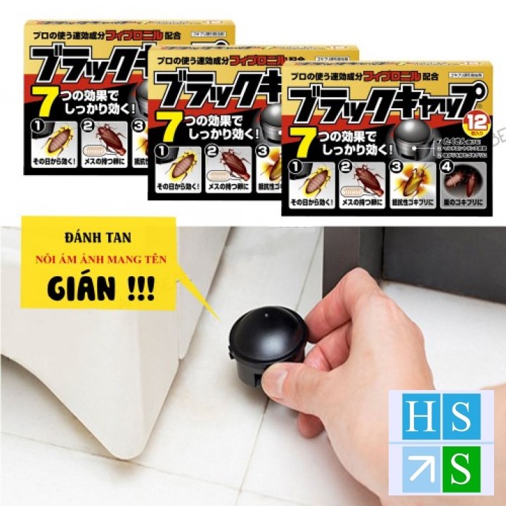 Hộp diệt gián Nhật Bản 12 viên không gây độc hại viên đuổi gián chỉ diệt dán  - HS shop Đắk Lắk