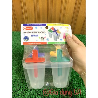 KHUÔN LÀM KEM VUÔNG 4 CÁI-GIẢI NHIỆT MÙA HÈ