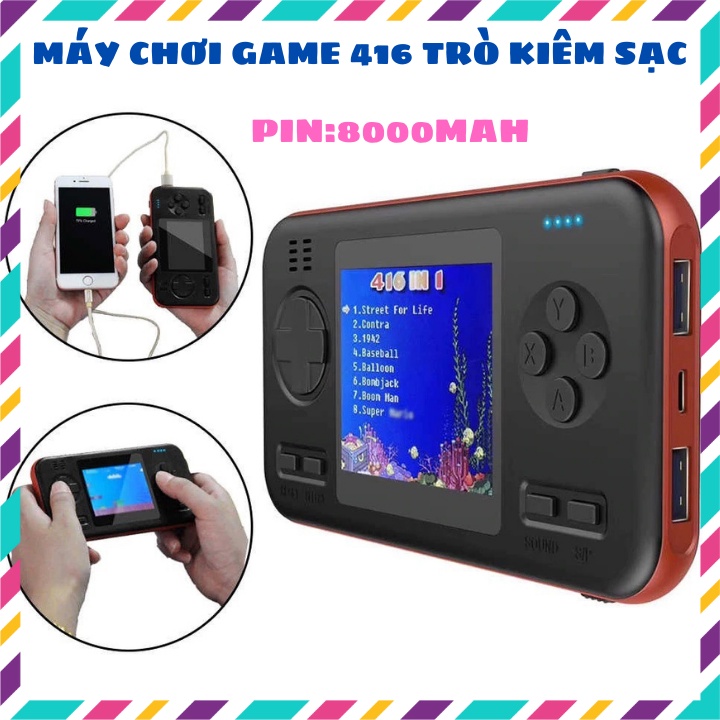 Máy chơi game cầm tay kiêm sạc dự phòng 416 trò pin 8000mAh