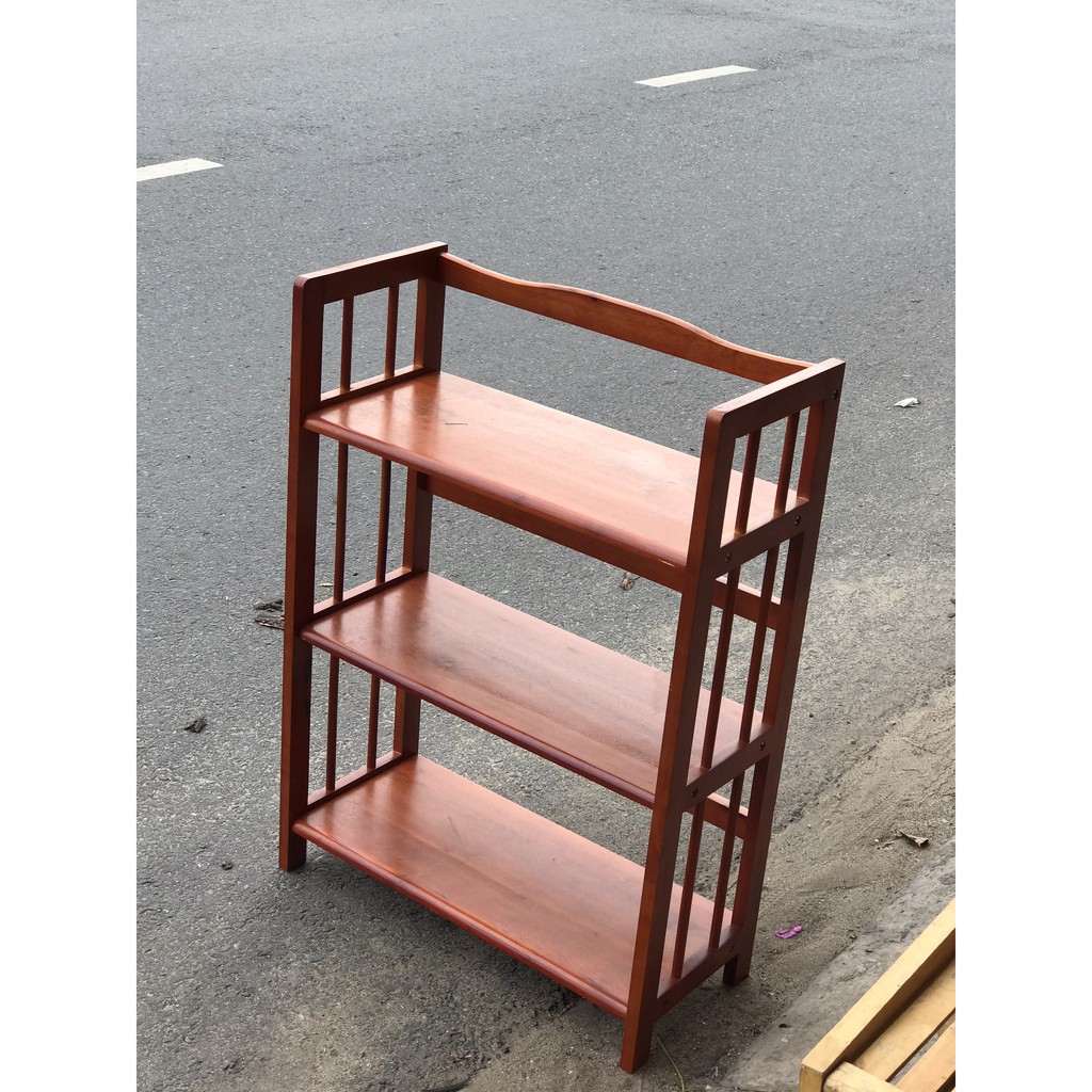Kệ Sách, Kệ Gỗ tự nhiên 3 Tầng