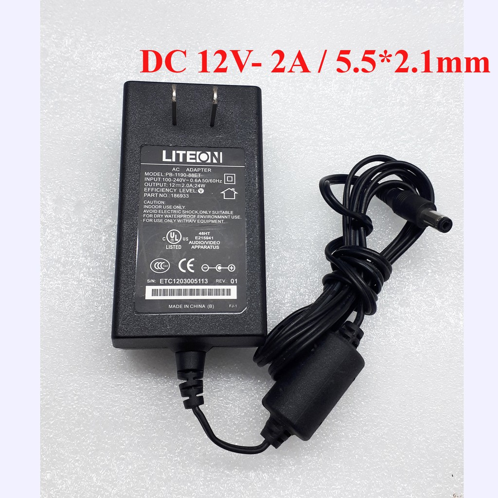 Nguồn 12V - 2A Loại Tốt - Jack Lớn 5.5 x 2.1mm cho TVbox, Camera, Đèn Led,...