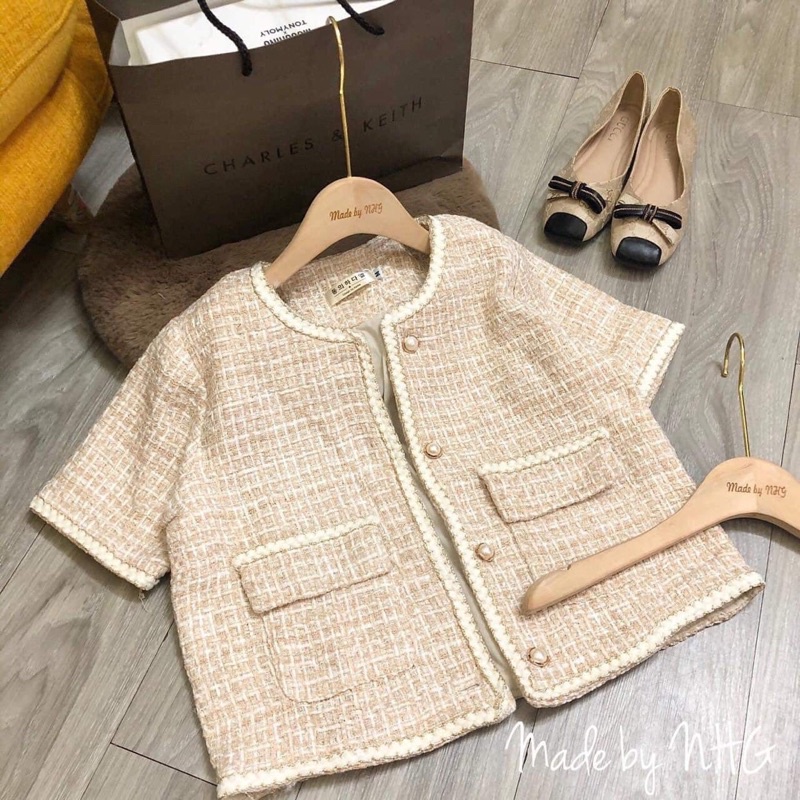 Áo dạ Tweed ngắn tay