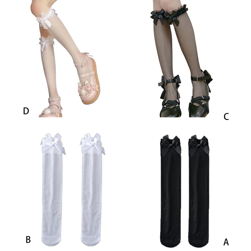 Xixi Vớ Cotton Mỏng Co Giãn Phối Ren Phong Cách Lolita Dành Cho Nữ