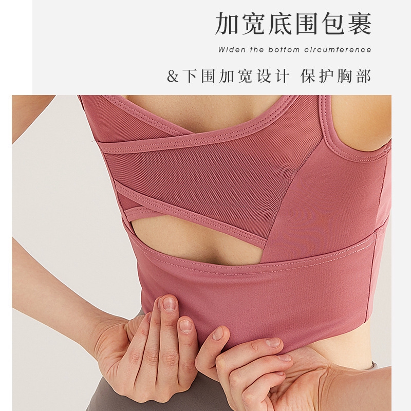 Áo ngực thể thao dành cho nữ tập Yoga Gym chạy bộ nhanh khô phối lưới