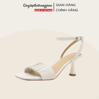 Giày sandal cao gót 5p và 7cm phối xếp ly gót nhọn mã sd57
