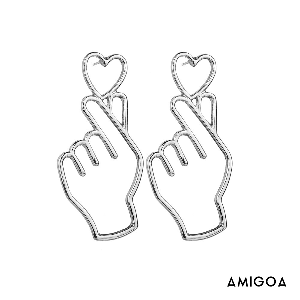 Bông Tai Kim Loại Hình Trái Tim Xinh Xắn Cho Nữ