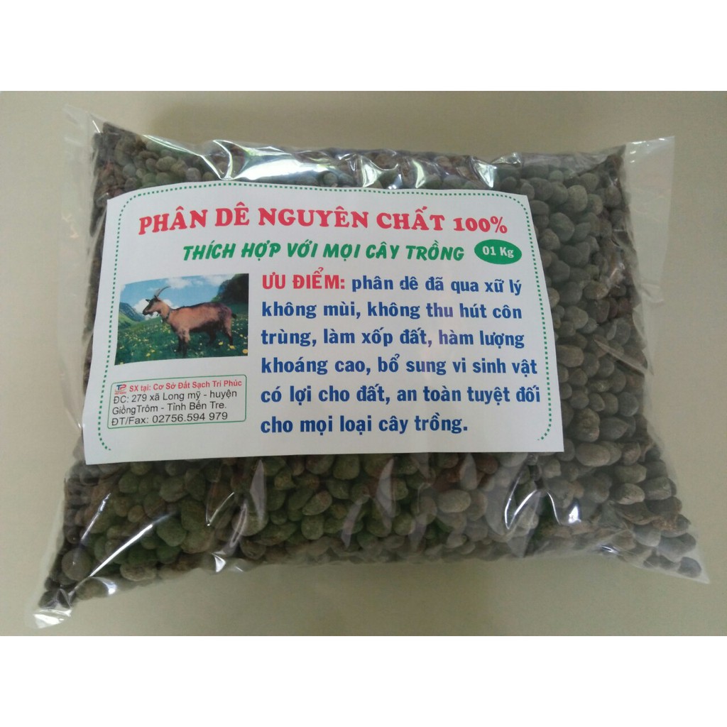 Phân dê đã qua xử lý 1kg. (Nguyên hạt)