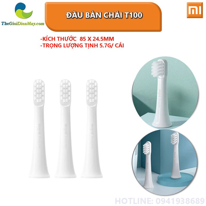 Set 3 đầu bàn chải thay thế cho bàn chải điện T100 Shop Thế giới điện máy