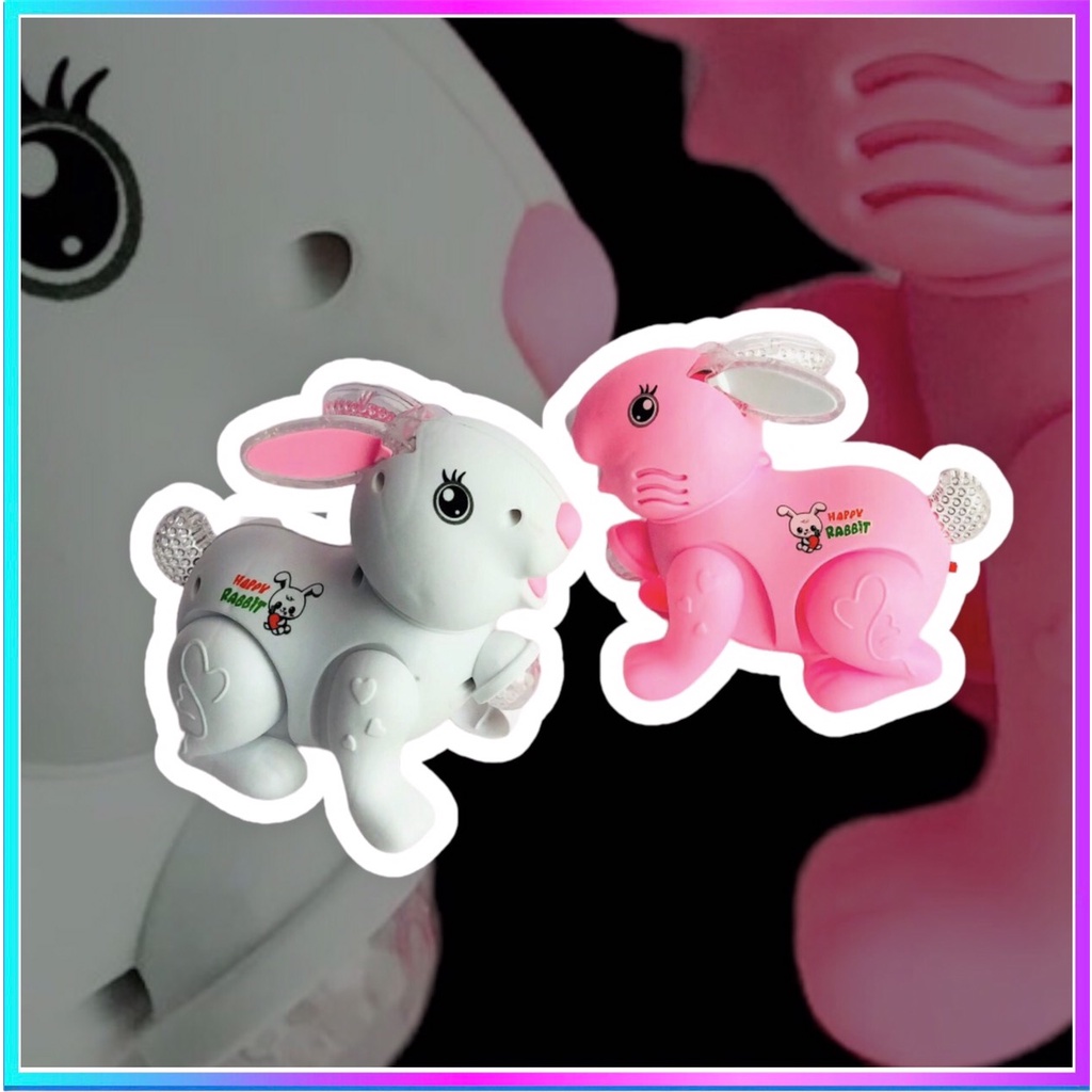 Đồ Chơi Thỏ Pin, Thỏ Nhảy Vui Nhộn, Phát Nhạc Có Đèn Đáng Yêu