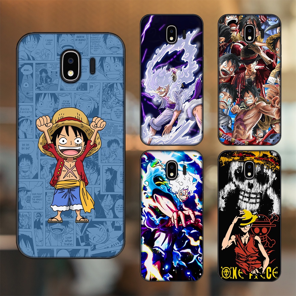 Ốp lưng Samsung J4 viền đen in hình Luffy One Piece