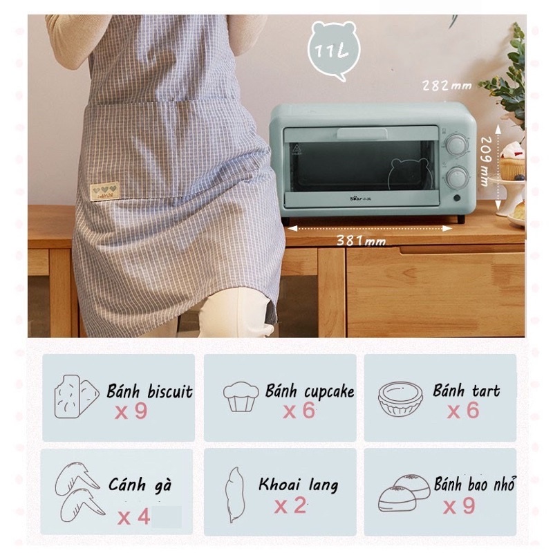 New 2022 SẴN Lò Nướng Dung Tích 11L Bear Chính Hãng DKX - D11B1 - Một Chút Xinh