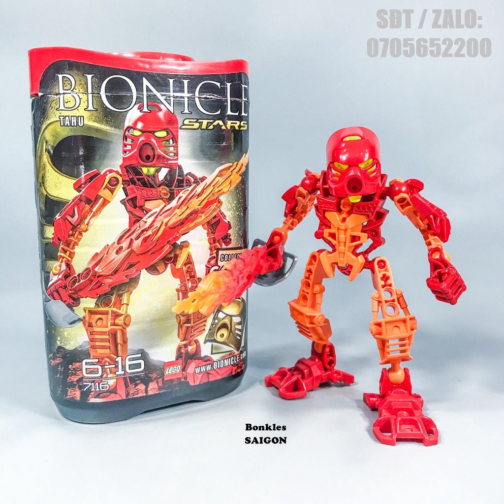 Đồ Chơi Mô Hình Vintage lắp ráp LEGO Bionicle: Chiến Binh Lửa 7116 Toa Tahu Stars Chính Hãng Đan Mạch (2010)