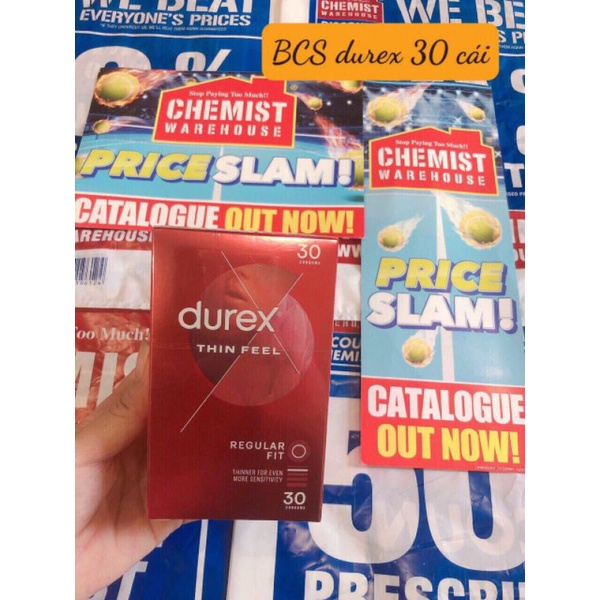 Bao cao su Durex Fetherlite Ultra Thin Úc, hộp 30 cái (mẫu mới)