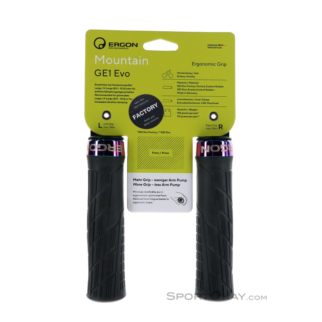 Tay Nắm Xe Đạp ERGON GE1 EVO Grips Factory Màu Sắc Oil Slick Rainbow Dành Cho Xe Đạp MTB/XC