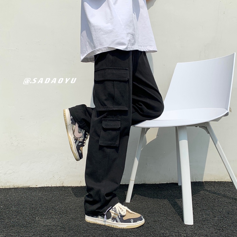 Quần ống rộng nhiều túi thời trang hip hop Hàn Quốc cá tính cỡ S-3XL cho nam