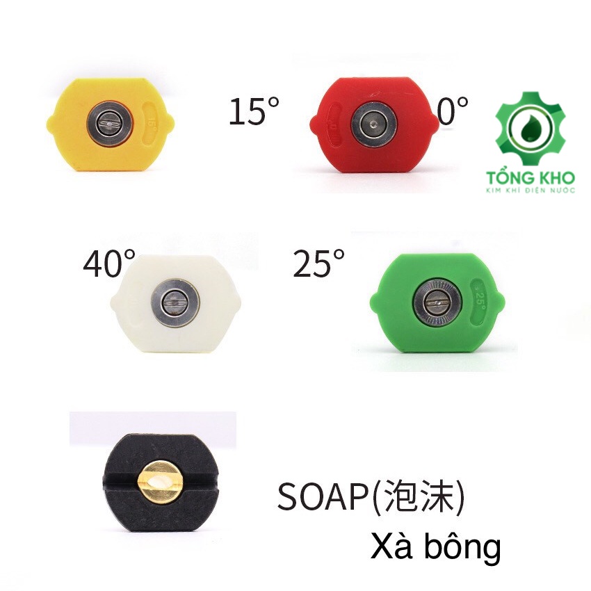 Đầu béc nhiều góc độ gắn súng xịt rửa xe áp lực cao - Ren nối nhanh 1/4 inch - Tổng kho kim khí điện nước
