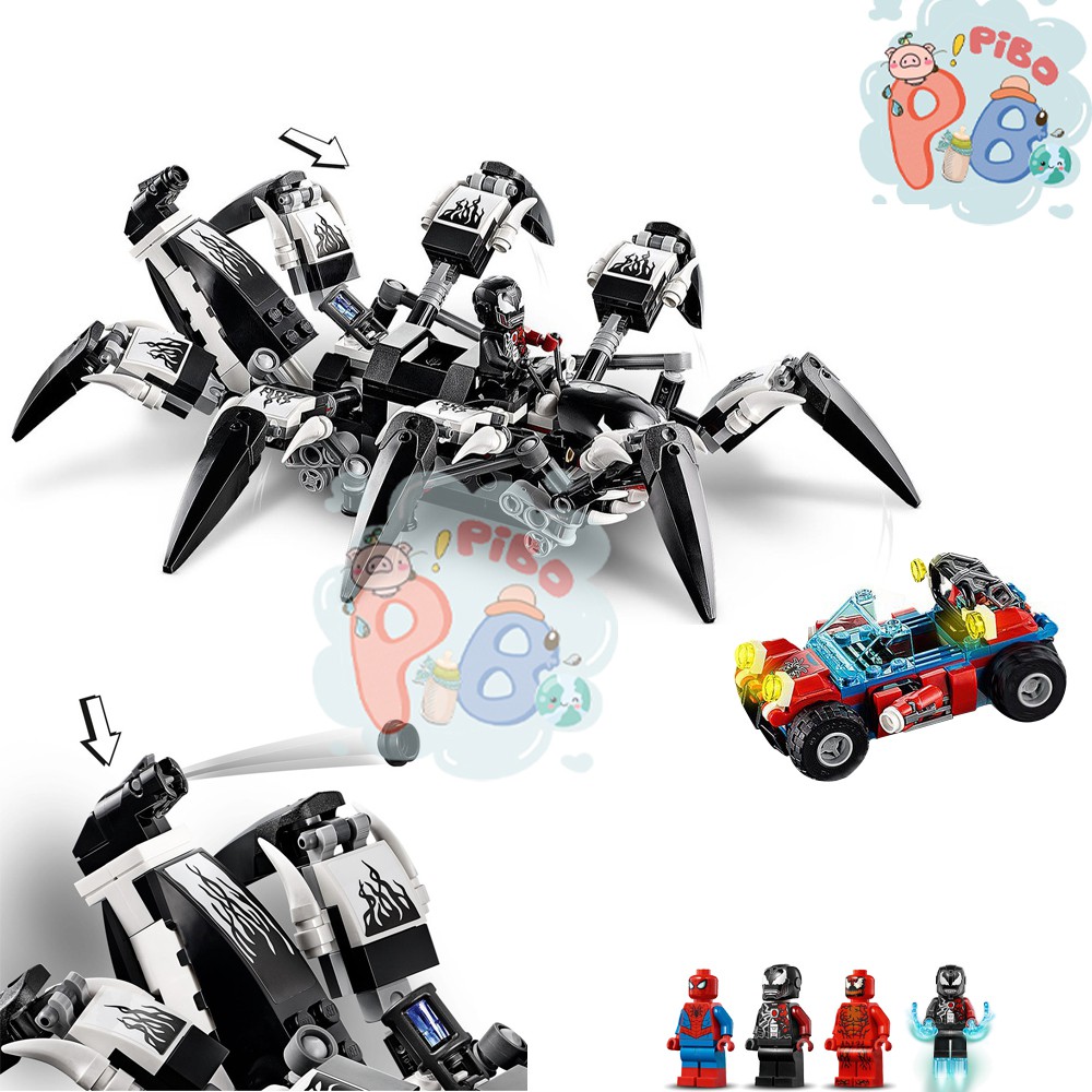 Lego Spiderman Avenger Marvel - Đồ Chơi Lego Lego Người Nhện Superheros - 3 Minifigurines - 439+ Chi Tiết - PiBo