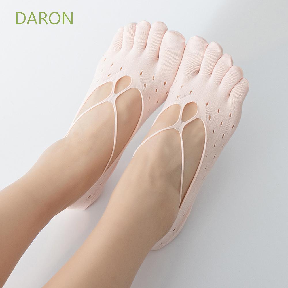 Vớ xỏ 5 ngón chân chống trượt bằng lụa ngắn thoáng khí có lưới trên bề mặt vui nhộn nhiều màu
